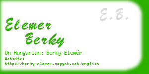 elemer berky business card
