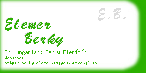 elemer berky business card